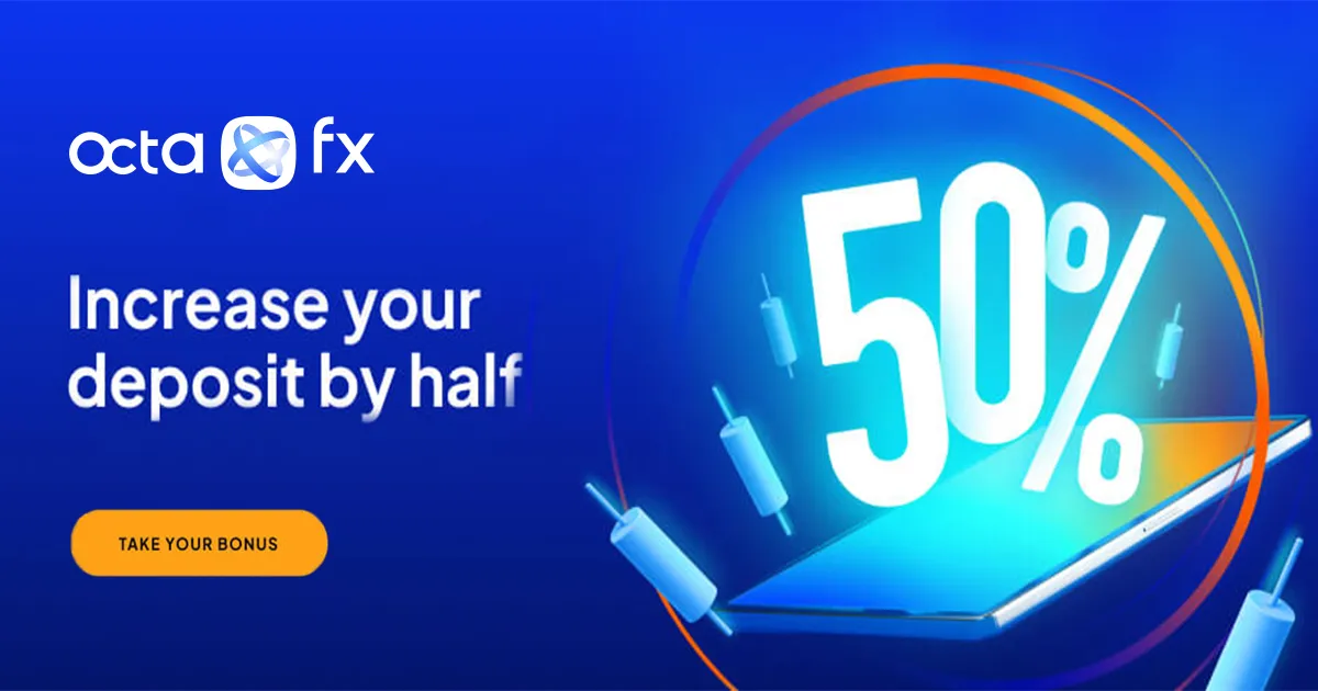 50% Limited-time Forex Bonus Funds at OctaFX
