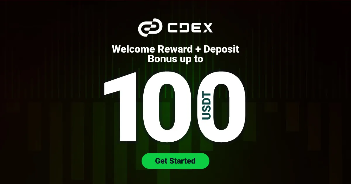 $100 USDT No Deposit Welcome Bonus from CDEX
