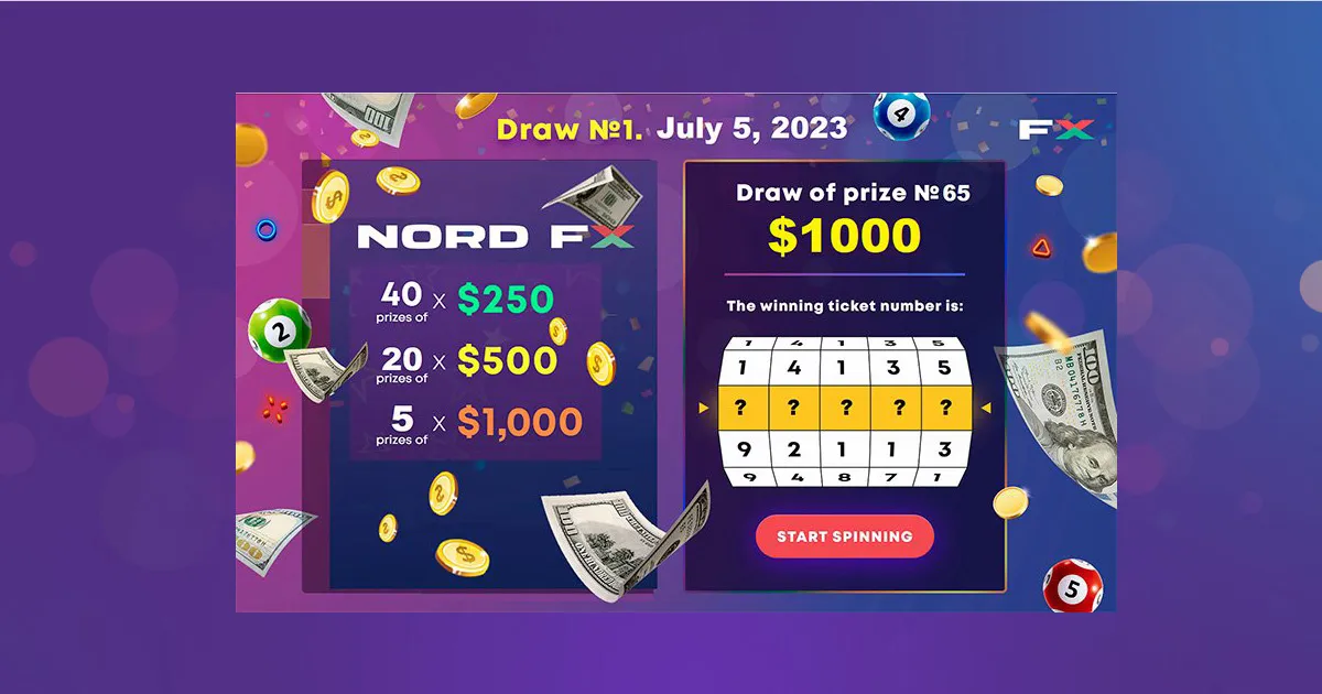 NordFX Super Lottery: First 65 Prizes Worth $25,000 Drawn