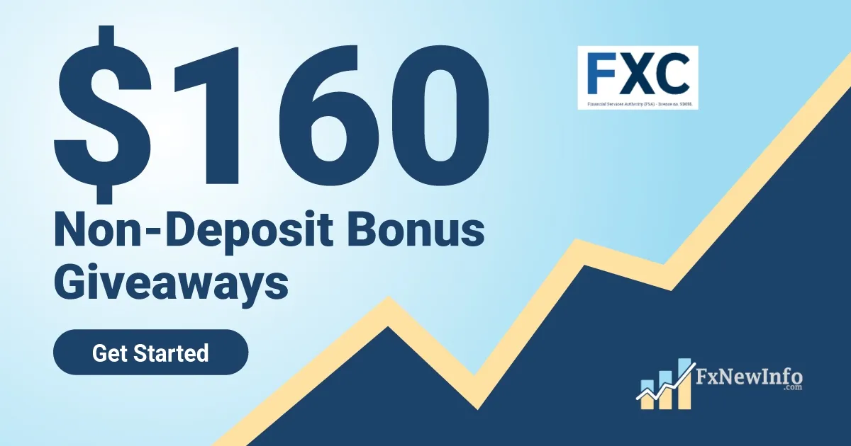 FXC Giveaway of $160 Non Deposit Forex Bonus