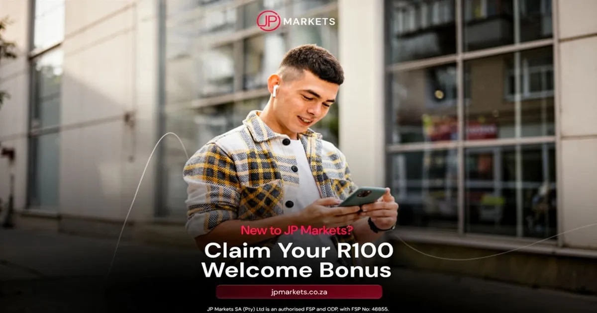 The JP Markets $6 (R100) Welcome No Deposit Bonus