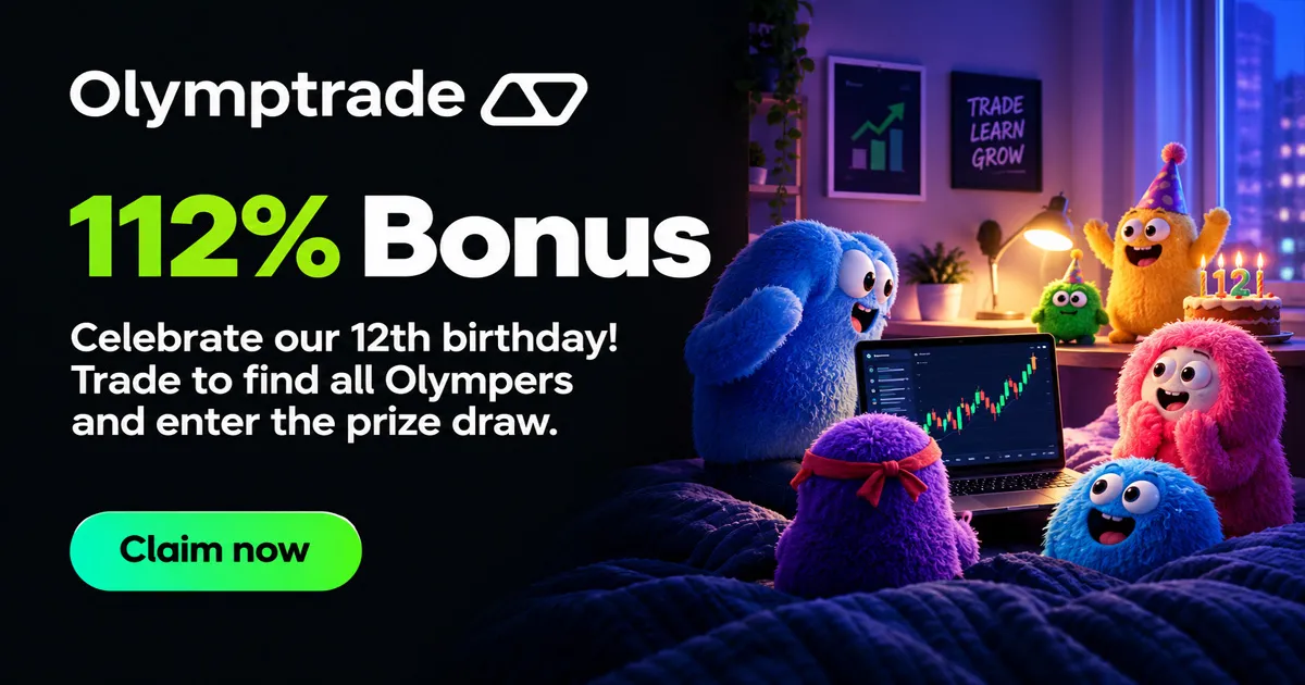Olymptrade Birthday Bonus How the 112% Offer Works
